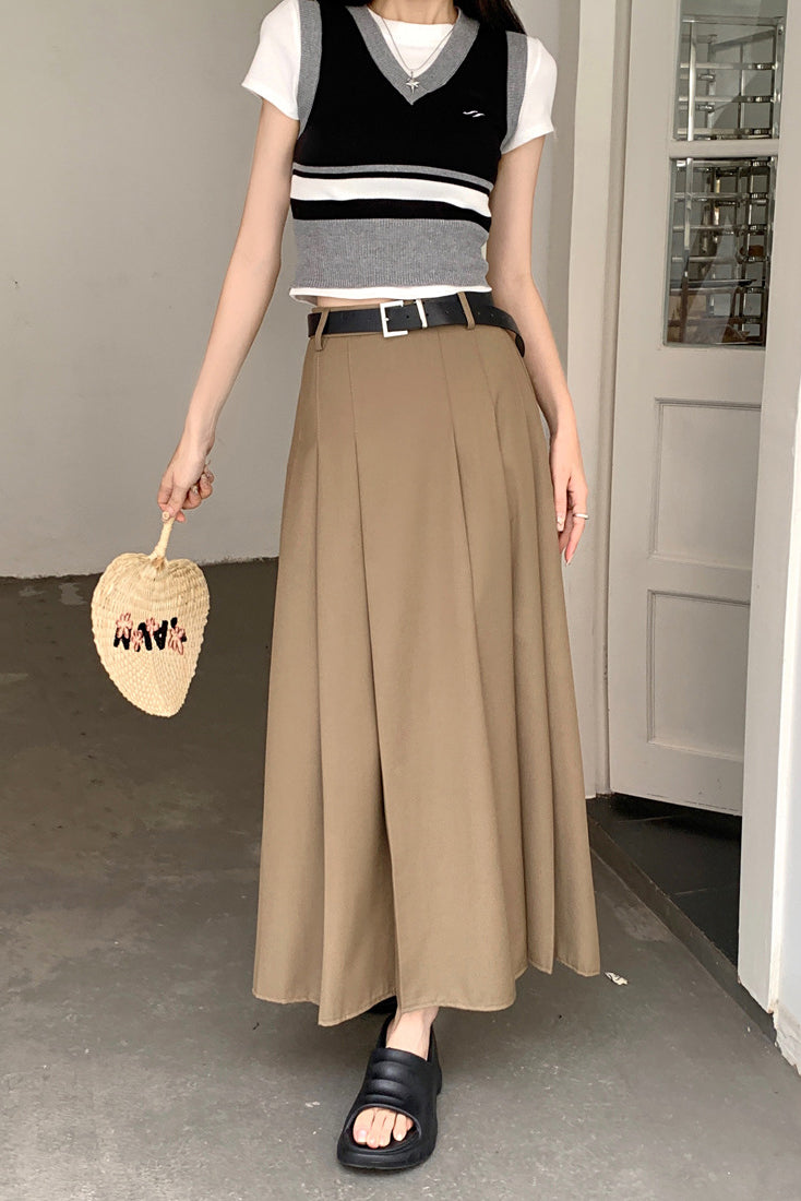 Pleated Suit Skirt w/ Belt - UK 12 - CLEARANCE SALE 30% OFF - SHIPS TO THE UK ONLY