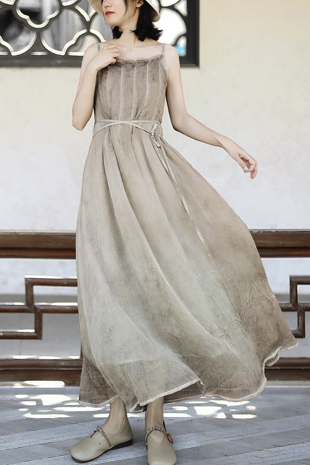 Vintage Pleated Sling Dress