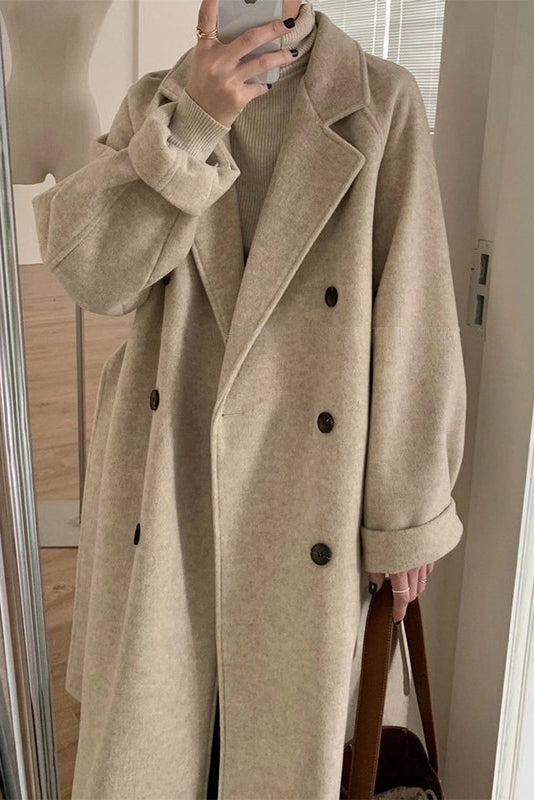 Classic-lapel Double-breasted Coat