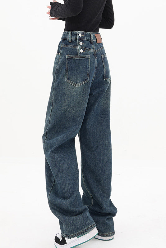Back-closure-accent Jeans