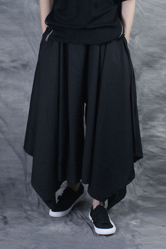 Yamamoto-style Asymmetric Cropped Pants