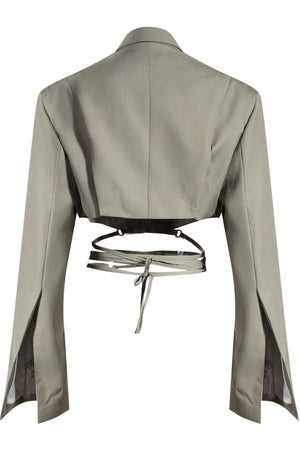 Cropped Jacket & Asymmetric Skirt 2-piece Set