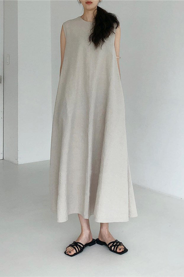 Cotton & Linen Minimalist Tank Dress