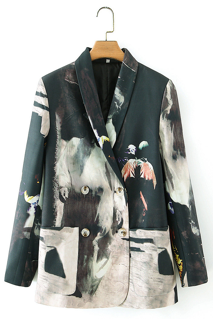 Printed Blazer - UK 8 - SHIPS TO THE UK ONLY