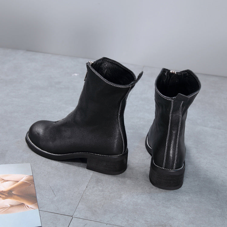 Guidi-style Front-zipper Boots