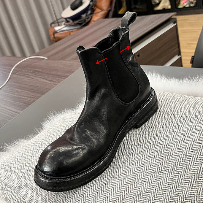 Crinkled-Effect Leather Chelsea Boots - SIZE UK 4 - SHIPS TO THE UK ONLY