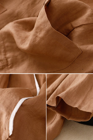 Cotton & Linen 3/4-sleeve Blazer