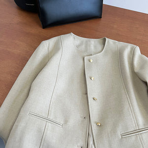 Collarless Tailored Jacket