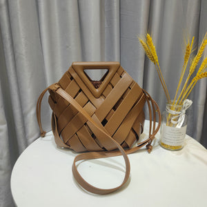 Bottega Veneta Leather V Woven Drawstring Tote Bag (UA)