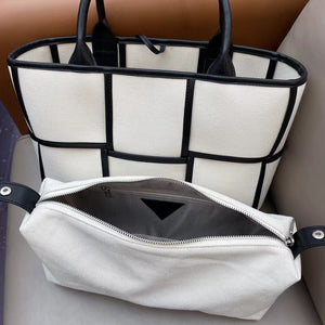 Bottega-Veneta-style Arco Canvas Tote Bag
