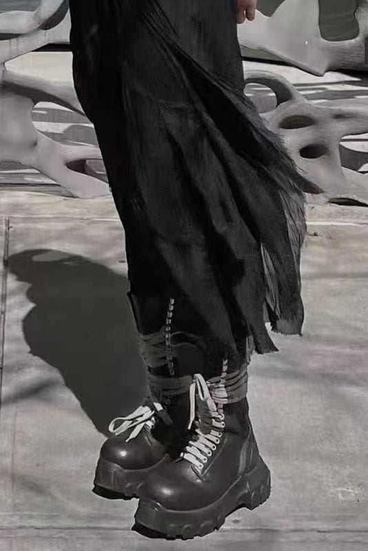 Rick Owens Bozo Tractor Lace-up Leather Boots (UA)