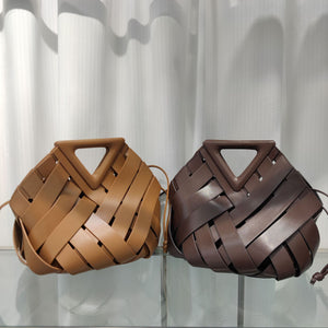 Bottega Veneta Leather V Woven Drawstring Tote Bag (UA)