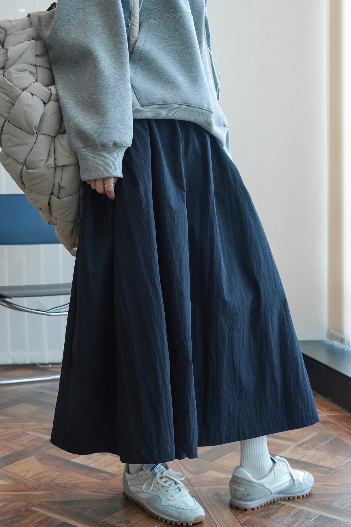 Crinkled Skirt w/ Large Pockets