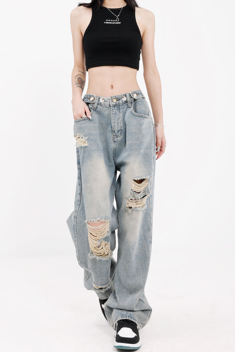 Ripped Light Wash Jeans