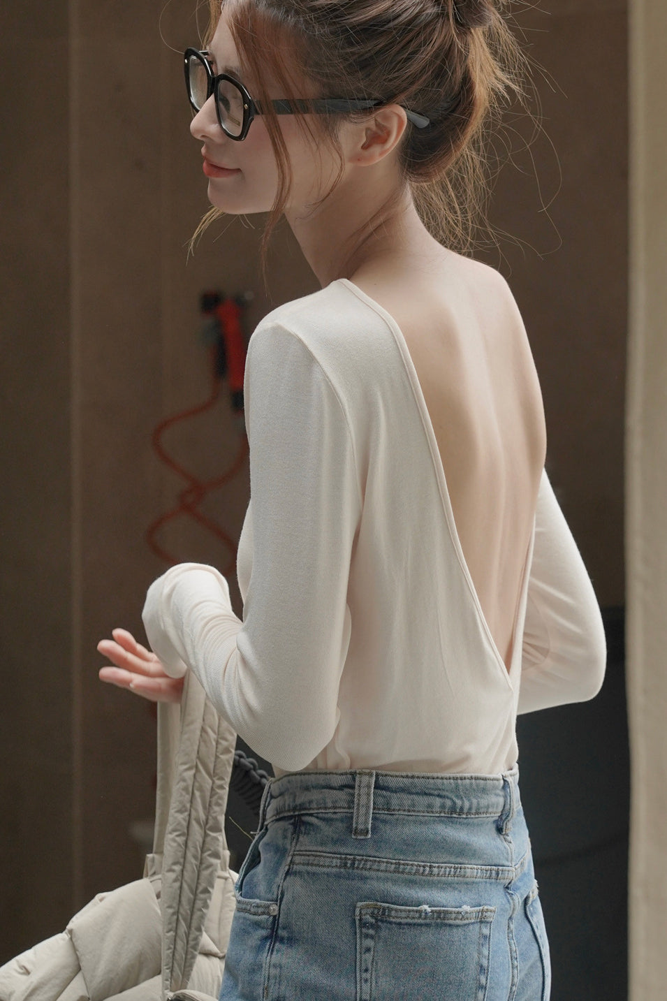Backless Stretch-knit Top