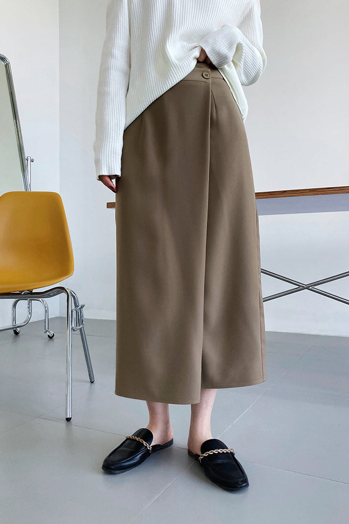 Slanted-closure Irregular Suit Skirt