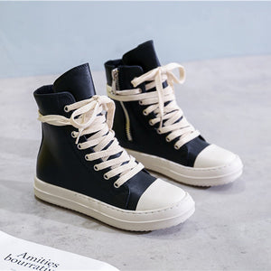 Rick Owens Leather High Top Sneakers (UA)