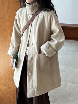 Korean-style Corduroy Coat
