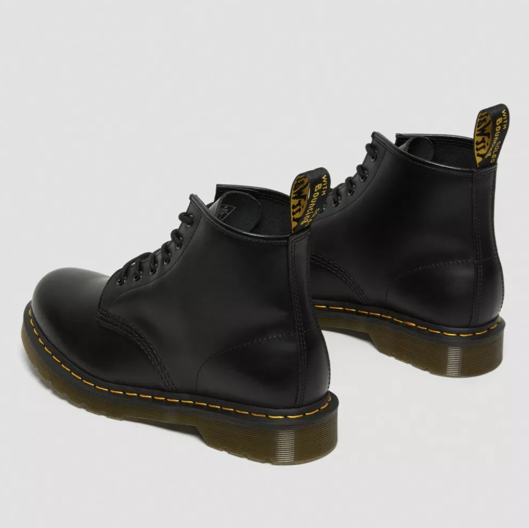 Dr. Martens 101 Yellow Stitch Smooth Leather Ankle Boots (UA)
