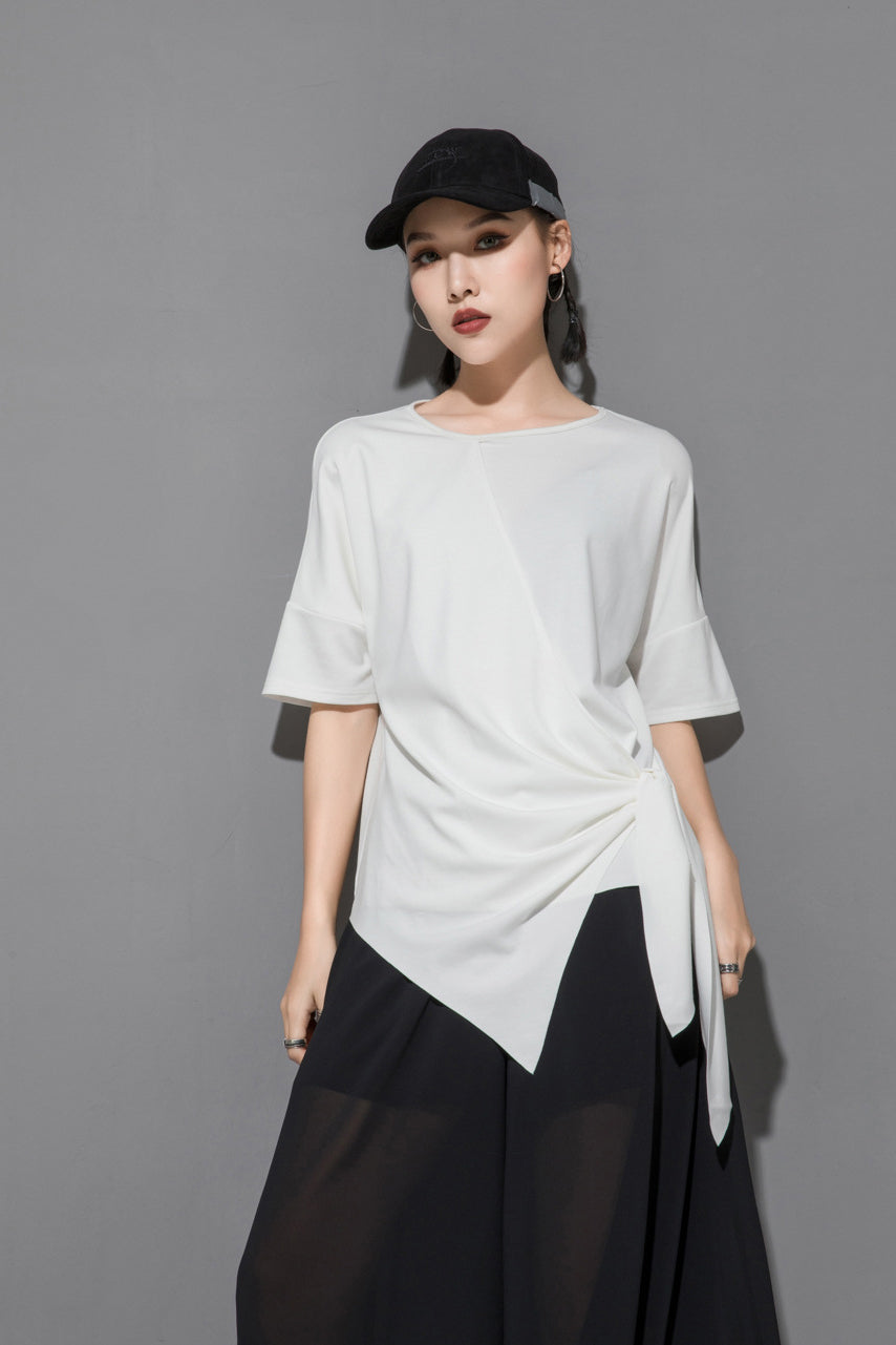 Bow-accent Spliced Top