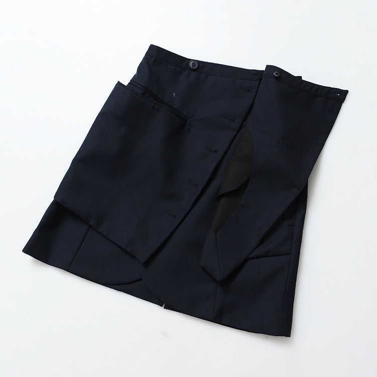 Deconstructed Oversized-pocket-layer Skirt