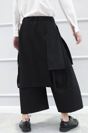 Yamamoto-style Wide-leg Layered Pants