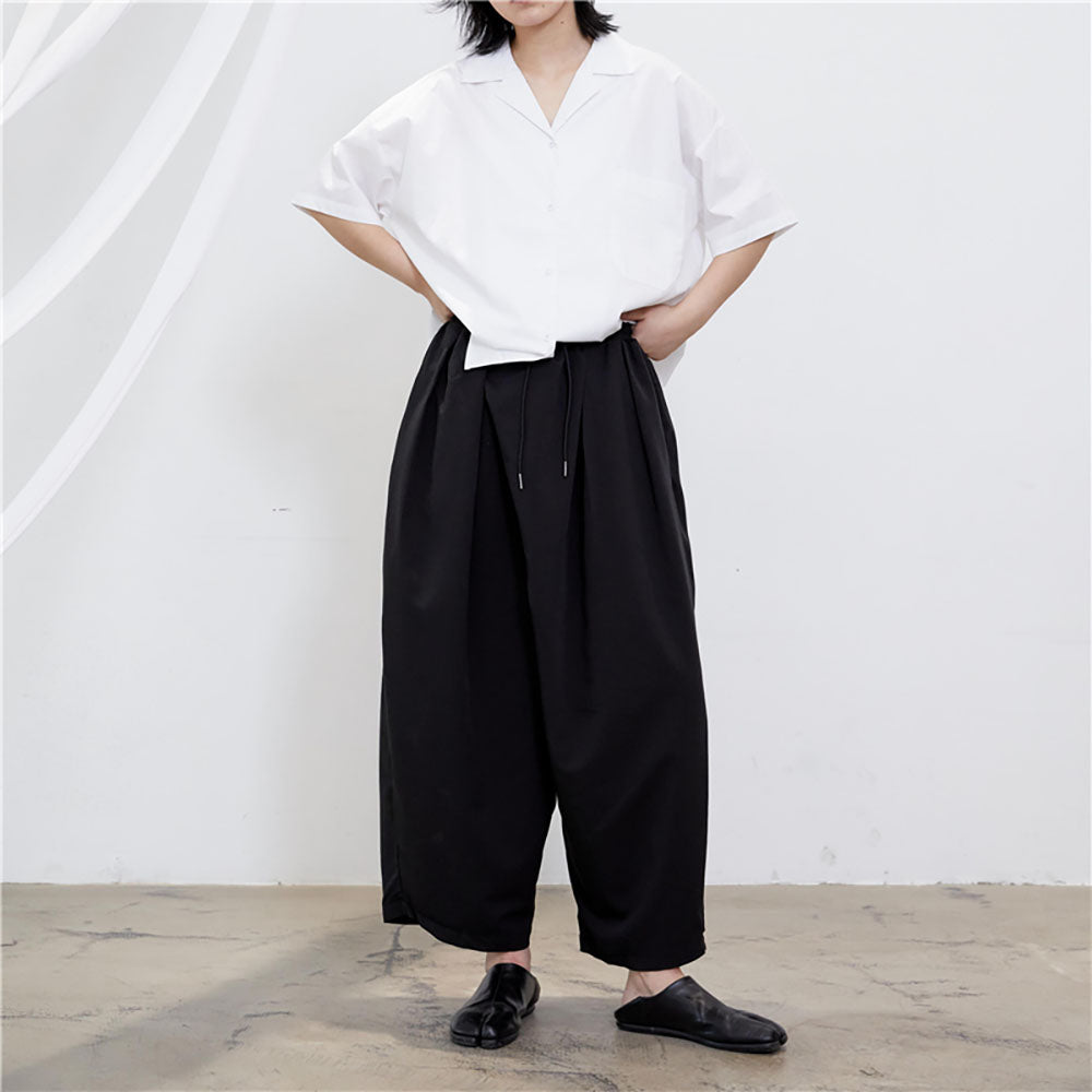 Yamamoto-style Tapered-fit Cropped Pants