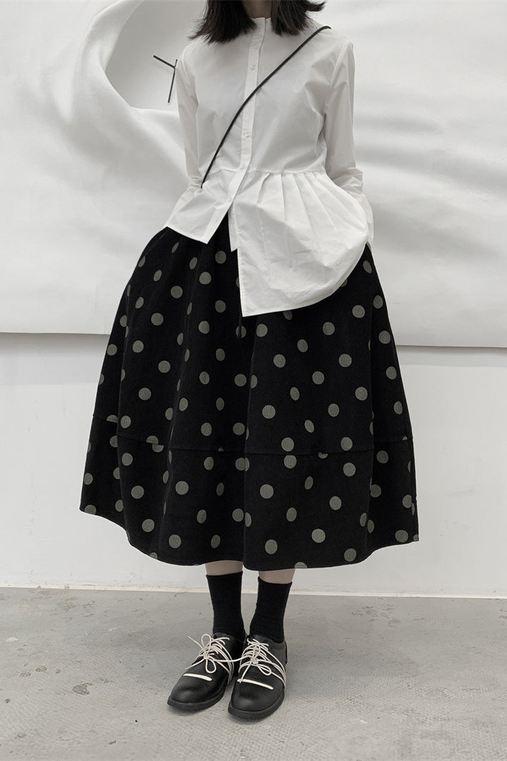 Polka-dot Corduroy Skirt