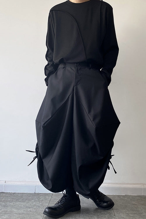 Yamamoto-style 3D-cut Drape Pants