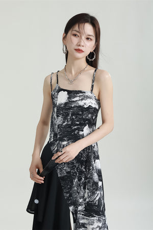 Printed Spliced Dress