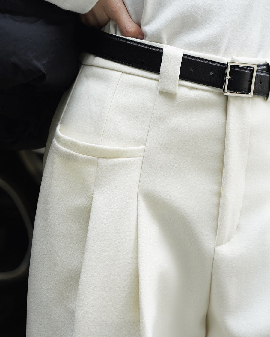 Autumn & Winter Front-pocket Double-pleated Pants