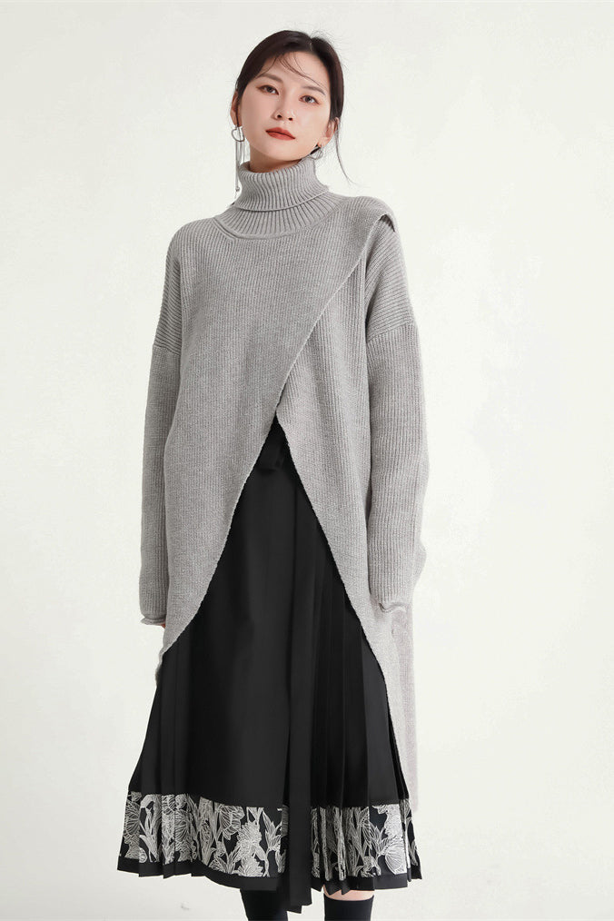 Yamamoto-style Long Split Sweater