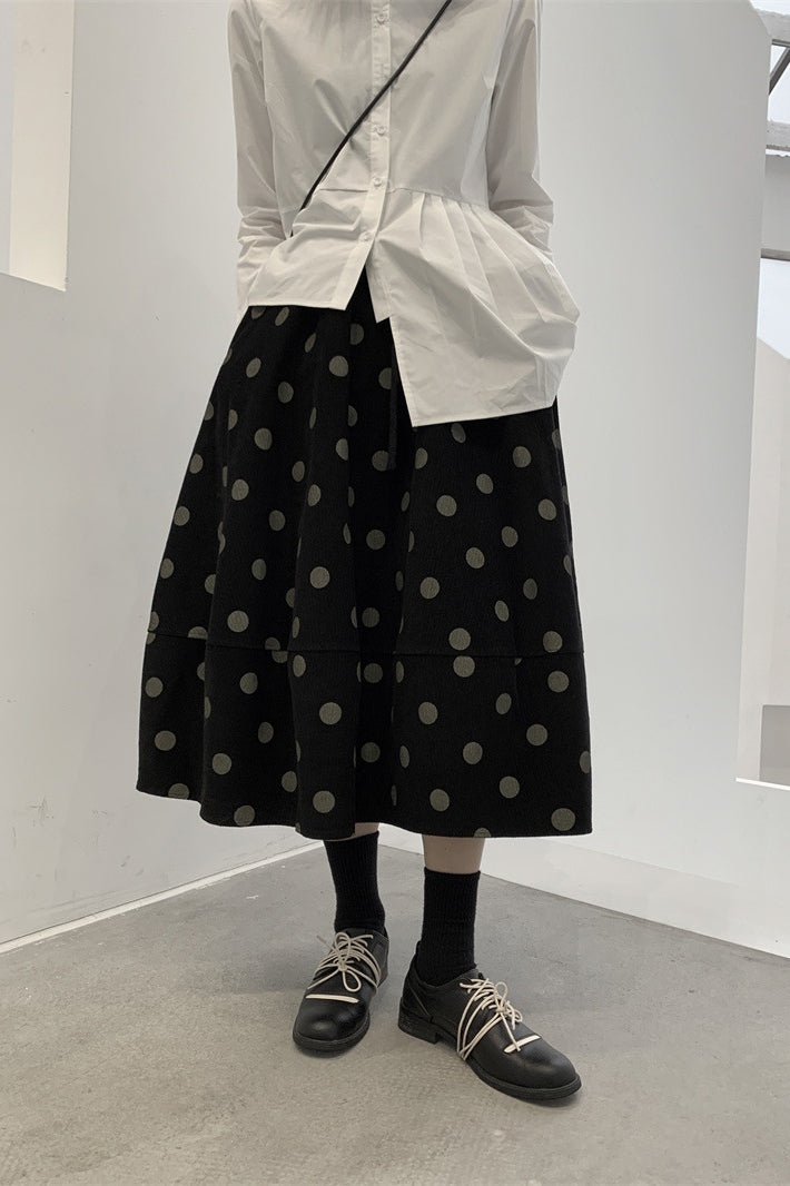 Polka-dot Corduroy Skirt