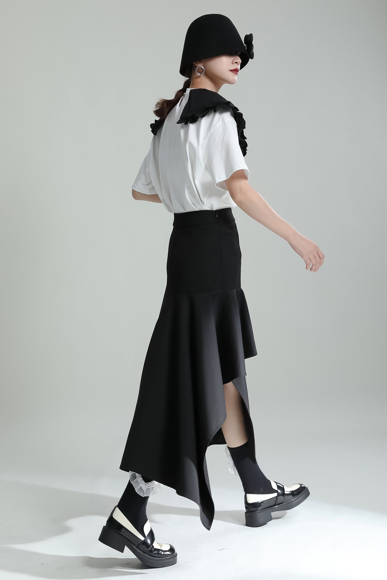 Asymmetric Ruffle Skirt