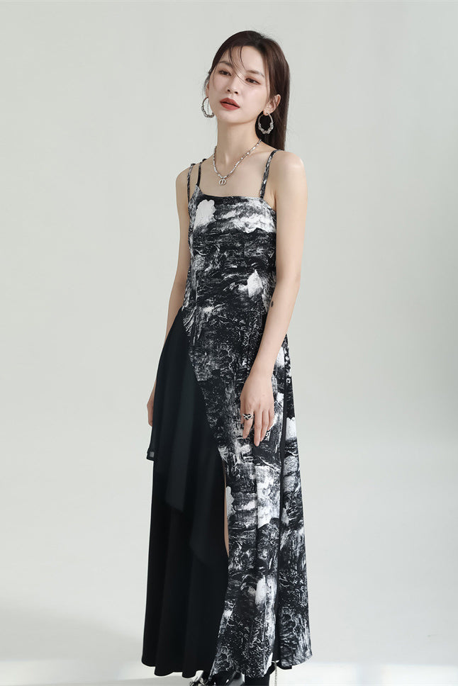 Printed Spliced Dress