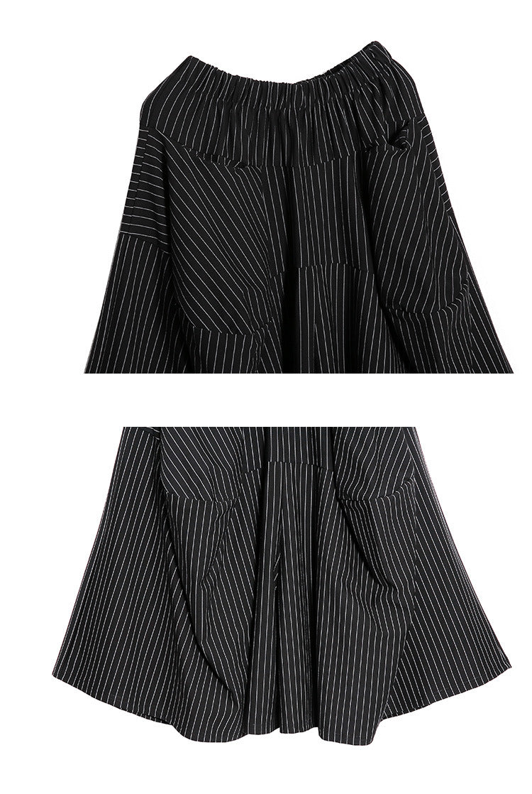 Striped Cropped Wide-leg Pants