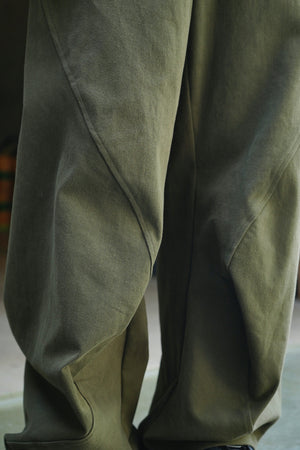 Drape-cut Brushed-cotton Pants