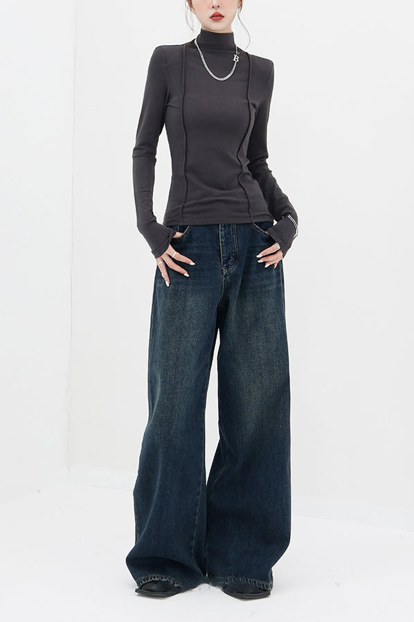 Drape-cut Wide-leg Jeans