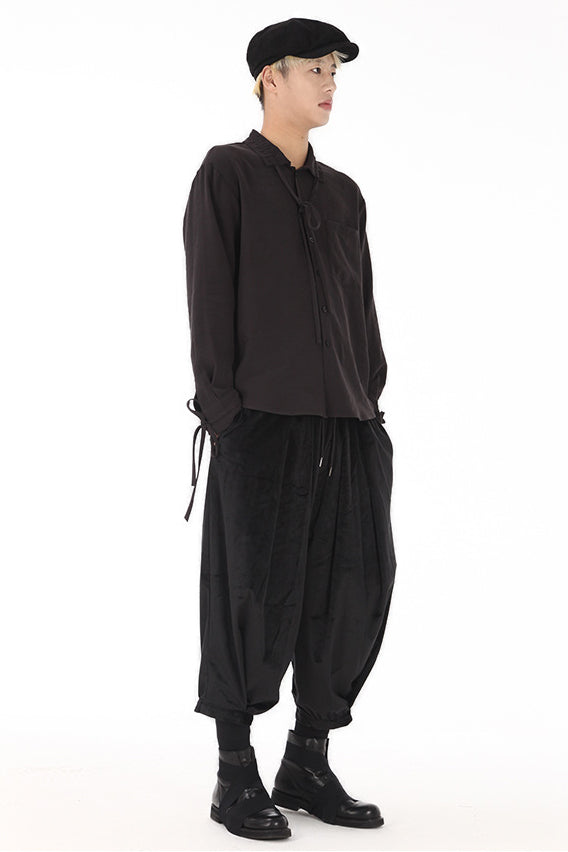 Yamamoto-style tapered-fit Cuffed Pants